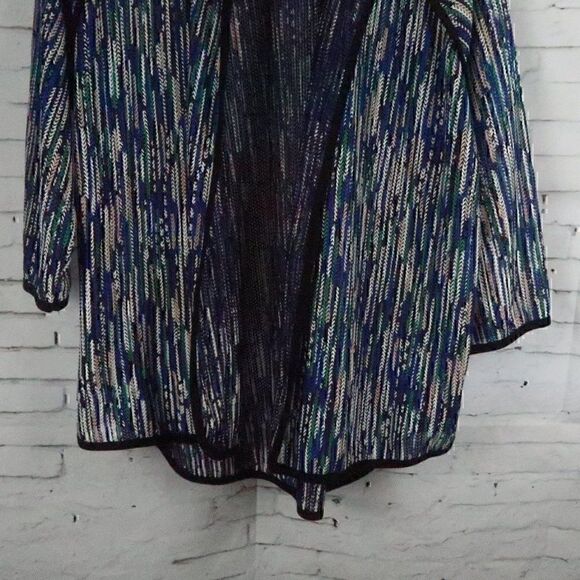 FROM.S BLACK BLUE GREEN WHITE OPEN CARDIGAN STYLE 1/2 SLEEVE JACKET WITH POCKETS - Picture 5 of 7